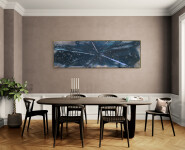 This modern abstract painting by Harold Feist appears to be the sky at night. Image 16