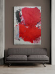Passages of red and silver in a combination of acrylic paint, marble dust, pigments and wax are balanced by shapes of grey and black in this… Image 8