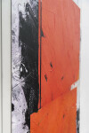 This bold abstract composition in deep orange, black and white by Ivo Stoyanov is a mixed media work on canvas. Image 6
