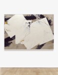 Lush layers of white paint in expressive brushstrokes form a geometric pattern that plays out across the canvas in this engaging abstract by… Image 8