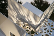 The powerful architectural form of this contemporary sculpture was created by Jah Qube—a collaboration between Toronto-based artist Javid Ja… Image 19