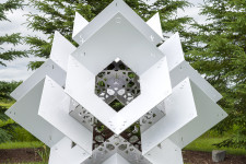 The powerful architectural form of this contemporary sculpture was created by Jah Qube—a collaboration between Toronto-based artist Javid Ja… Image 4