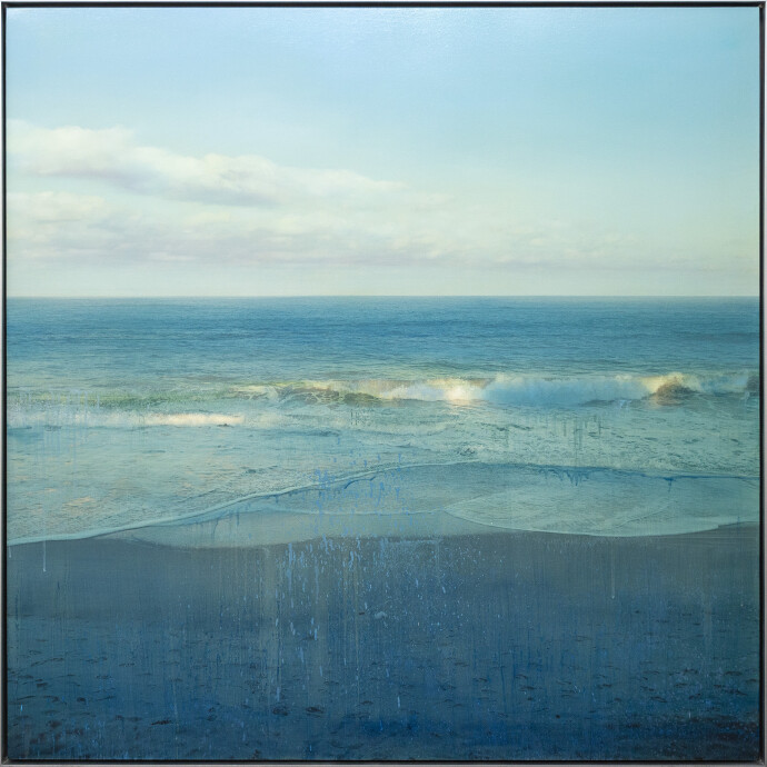 This contemporary realistic painting of the Atlantic Ocean was created by James Lahey.