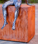 This large figurative contemporary metal sculpture is designed for the outdoors. Image 9