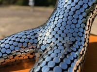 This large figurative contemporary metal sculpture is designed for the outdoors. Image 11