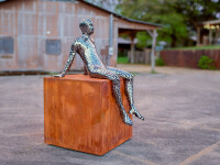This large figurative contemporary metal sculpture is designed for the outdoors. Image 4