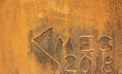 This figurative outdoor sculpture is forged from steel. Image 10