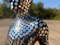 This large figurative contemporary metal sculpture is designed for the outdoors. Image 15