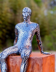 This large figurative contemporary metal sculpture is designed for the outdoors. Image 8