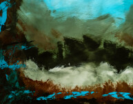 These contemporary abstract mixed media paintings are inspired by nature. Image 5