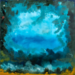 These contemporary abstract mixed media paintings are inspired by nature.