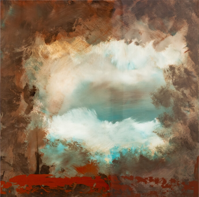 These contemporary abstract mixed media paintings are inspired by nature.