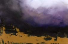 A brilliant mauve opening framed in charcoal burns through the sky in this luminous painting by Jay Hodgins. Image 2