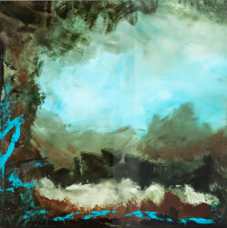These contemporary abstract mixed media paintings are inspired by nature.