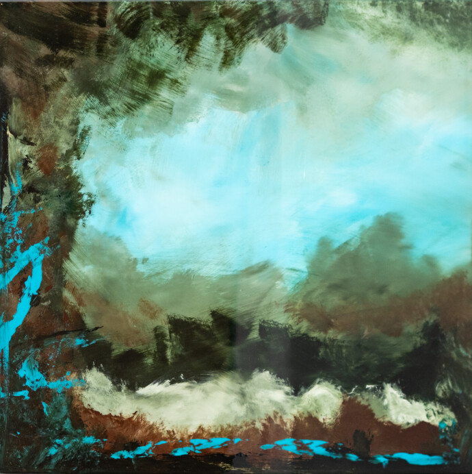 These contemporary abstract mixed media paintings are inspired by nature.