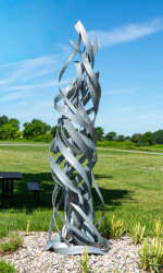 Jean-Marc Tétrault’s abstract sculptures can be found in many public venues including his own township in Quebec where he created a steel sc…