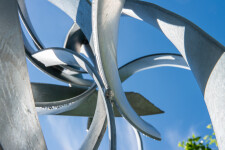 Jean-Marc Tétrault’s abstract sculptures can be found in many public venues including his own township in Quebec where he created a steel sc… Image 9