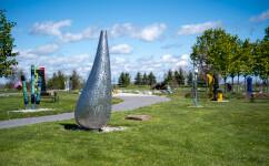 This contemporary outdoor monumental metal sculpture is by Jean-Pierre Morin. Image 10