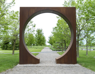 This impressive circular architectural sculpture was created by Jeffrey Gillmor.