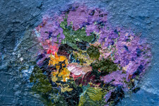 This abstract oil painting of flowers is by Jennifer Hornyak. Image 8