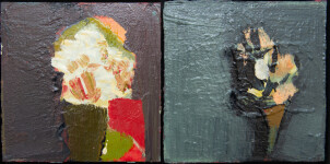 The colours of an Italian countryside - naples yellow, lavender flowers - feature in this abstracted still life. Image 8