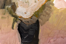 This abstract contemporary composition has a floral theme rendered in coral and black. Image 9