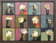 The colours of an Italian countryside - naples yellow, lavender flowers - feature in this abstracted still life. Image 2