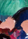 This contemporary abstract and colourful oil painting has a floral theme. Image 10