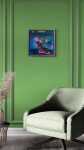 This abstract contemporary painting by Jennifer Hornyak has a floral theme and features the colour purple. Image 12