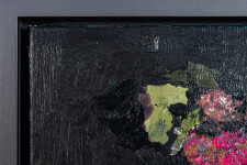 This abstract contemporary colourful oil painting has a floral theme. Image 7