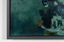 This large abstract contemporary painting by Jennifer Hornyak has a floral theme and features the colour blue. Image 6
