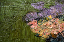 This floral oil painting was made by a Canadian artist. Image 8