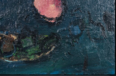 This contemporary oil painting is an abstract of a still life with a floral theme. Image 7