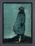 This contemporary figurative oil painting rendered in teal blue is by Jennifer Hornyak. Image 2