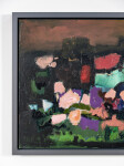 This contemporary abstract and colourful oil painting has a floral theme. Image 5