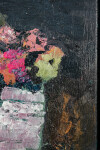 This abstract contemporary colourful oil painting has a floral theme. Image 6