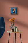 This small contemporary abstract painting by Jennifer Hornyak has a floral theme. Image 12