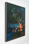 This large abstract contemporary painting by Jennifer Hornyak has a floral theme and features the colour blue. Image 4