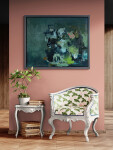 This large abstract contemporary painting by Jennifer Hornyak has a floral theme and features the colour blue. Image 13