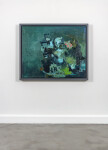 This large abstract contemporary painting by Jennifer Hornyak has a floral theme and features the colour blue. Image 3