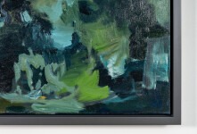This large abstract contemporary painting by Jennifer Hornyak has a floral theme and features the colour blue. Image 5