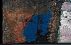 This abstract contemporary colourful oil painting has a floral theme. Image 8