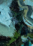 This large abstract contemporary painting by Jennifer Hornyak has a floral theme and features the colour blue. Image 9