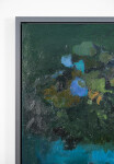 This large abstract contemporary painting by Jennifer Hornyak has a floral theme and features the colour blue. Image 5