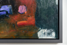 This contemporary abstract and colourful oil painting has a floral theme. Image 7