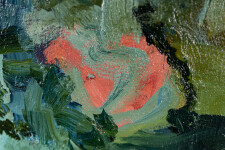 This large abstract contemporary painting by Jennifer Hornyak has a floral theme and features the colour blue. Image 10