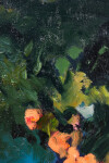 This large abstract contemporary painting by Jennifer Hornyak has a floral theme and features the colour blue. Image 8