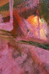 A glorious riot of colour….pink—from pale to a rosy red play against orange, green, white and a pop of bright yellow in this oil painting by… Image 12
