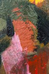 A glorious riot of colour….pink—from pale to a rosy red play against orange, green, white and a pop of bright yellow in this oil painting by… Image 10