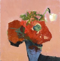 Poppies with White Flower
